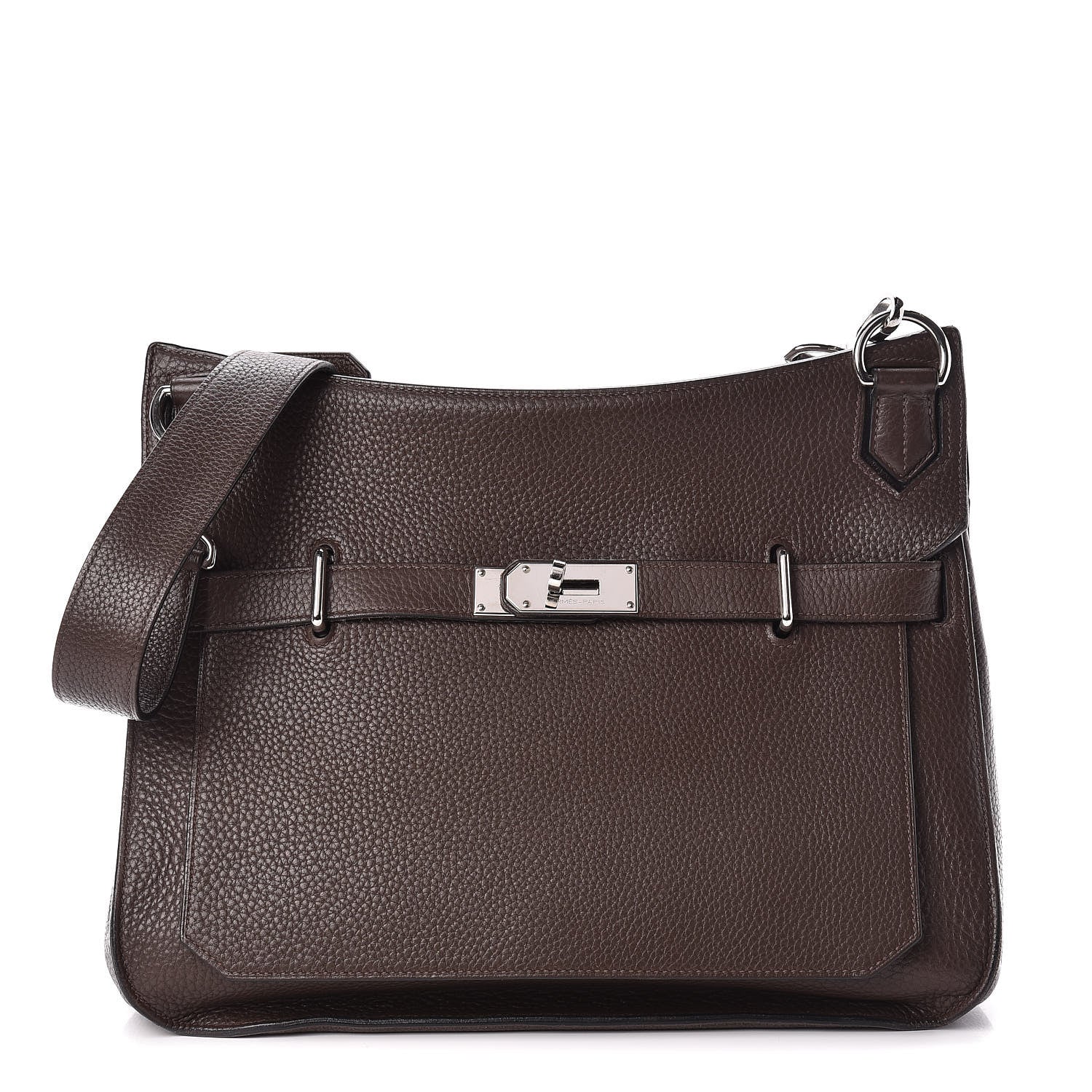 Hermes Taurillon Clemence Jypsiere 34 Chocolate 1 of 29