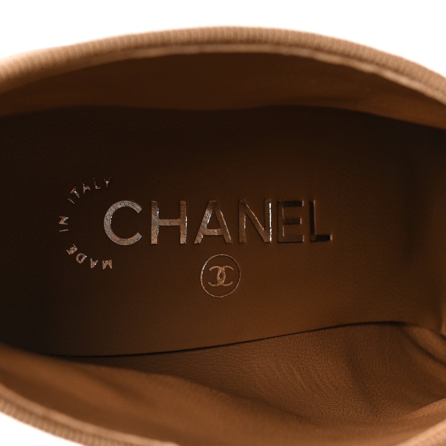 Chanel Lambskin CC Bow Cap Toe Short Boots 40 Marron Clair Black 7 of 8