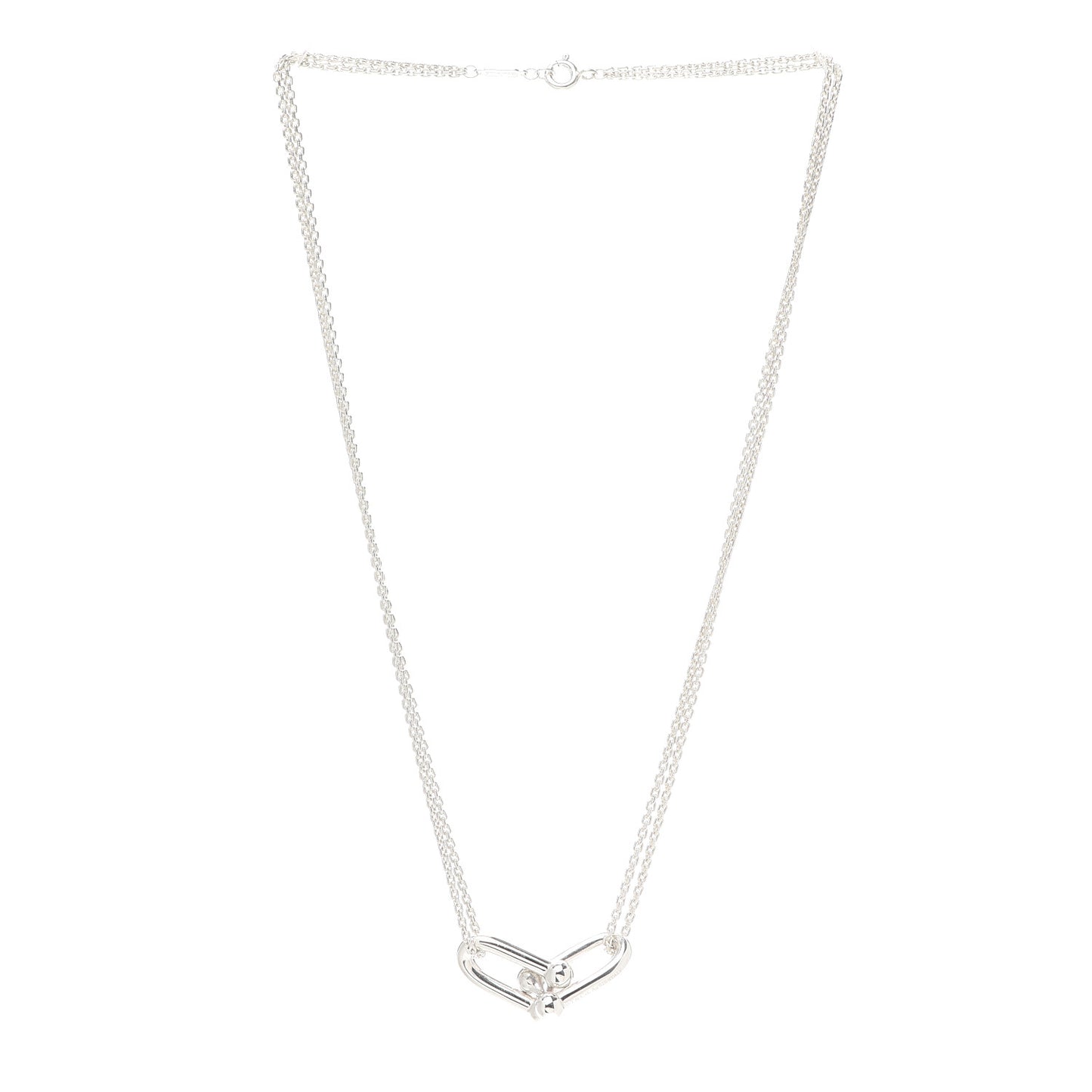 Sterling Silver Double HardWear Link Pendant Necklace
