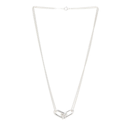 Tiffany Sterling Silver Double HardWear Link Pendant Necklace 3 of 5