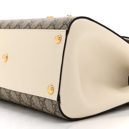 Gucci GG Supreme Monogram Calfskin Medium Horsebit 1955 Top Handle Bag Beige Ebony Mystic White 11 of 11