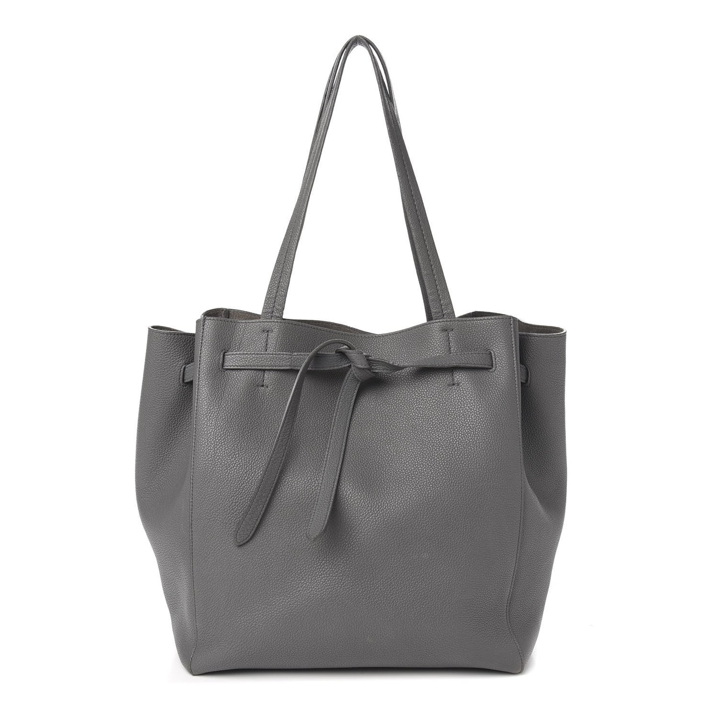 Soft Grained Calfskin Small Belt Cabas Phantom Medium Grey