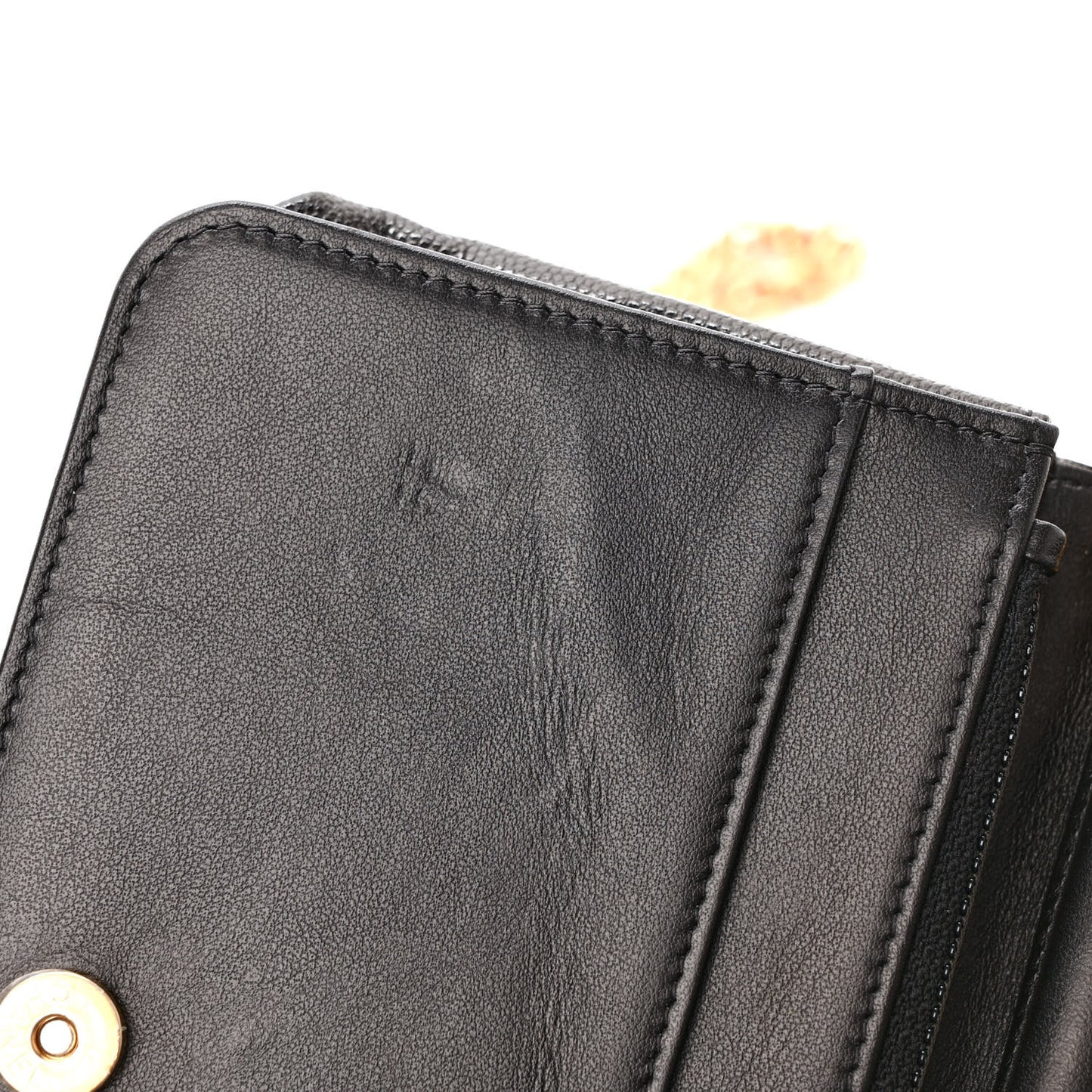 Caviar Quilted Boy Wallet On Chain WOC Black
