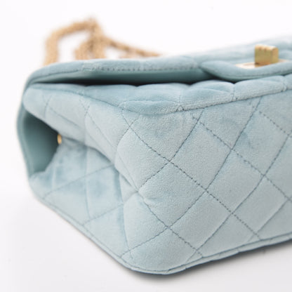 Chanel Velvet Quilted Mini 2.55 Reissue Flap Light Blue 8 of 10