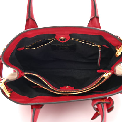 Burberry Grainy Calfskin House Check Medium Banner Tote Red 5 of 15