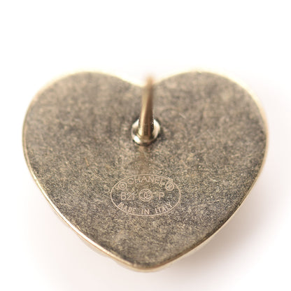 Chanel Quilted CC Heart Earrings Gold 4 of 5