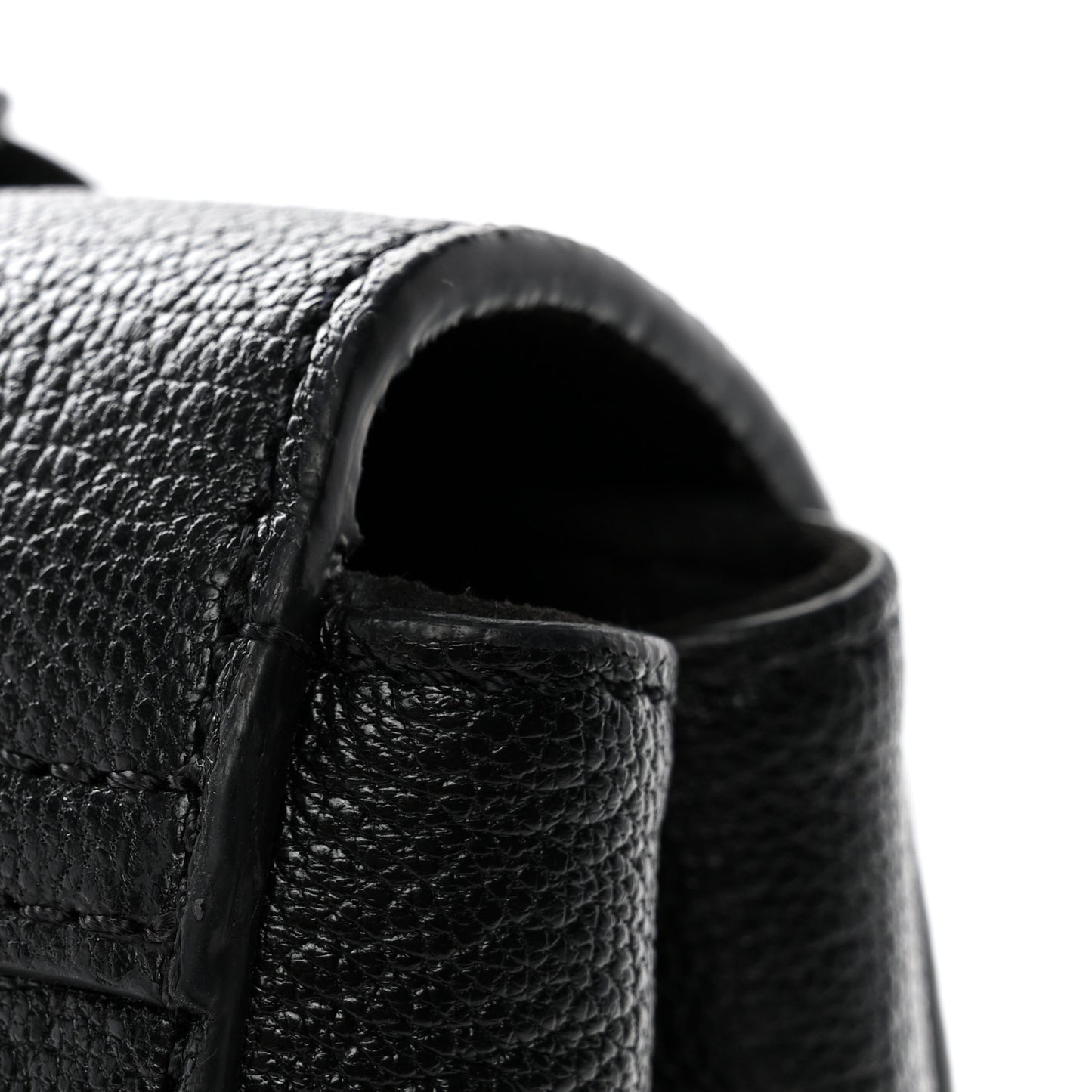 Small Classic Grain Calfskin Medium Lily Black