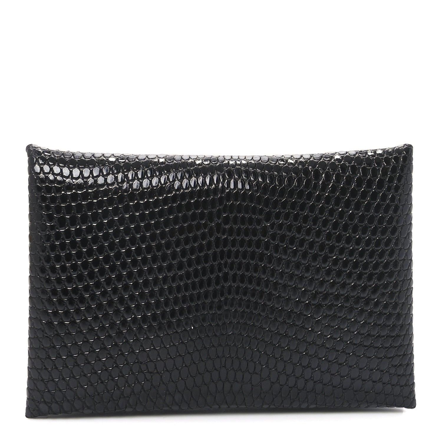 Hermes Lizard Calvi Card Case Black 1 of 7