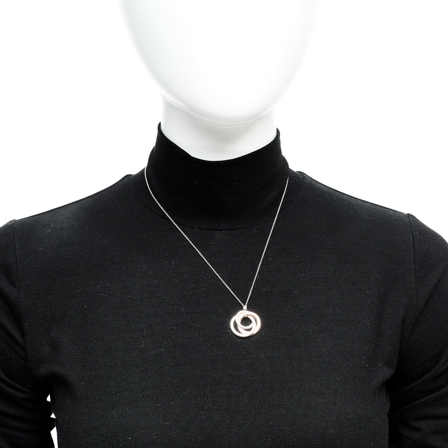 Tiffany Sterling Silver Rubedo 1837 Circles Pendant Necklace 2 of 6