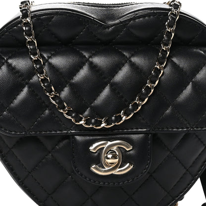 Chanel Lambskin Quilted CC In Love Heart Bag Black 8 of 11