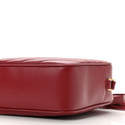 Saint Laurent Calfskin Matelasse Monogram Lou Camera Bag Red 9 of 10