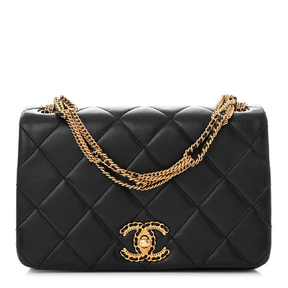 Chanel Lambskin Quilted On And On Small Chain Flap Black 1 of 11