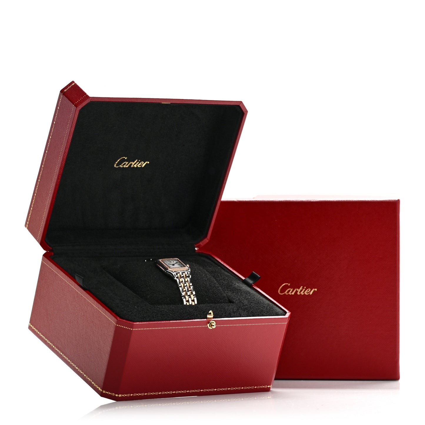 Stainless Steel 18K Pink Gold Diamond 22mm Panthere Quartz Watch