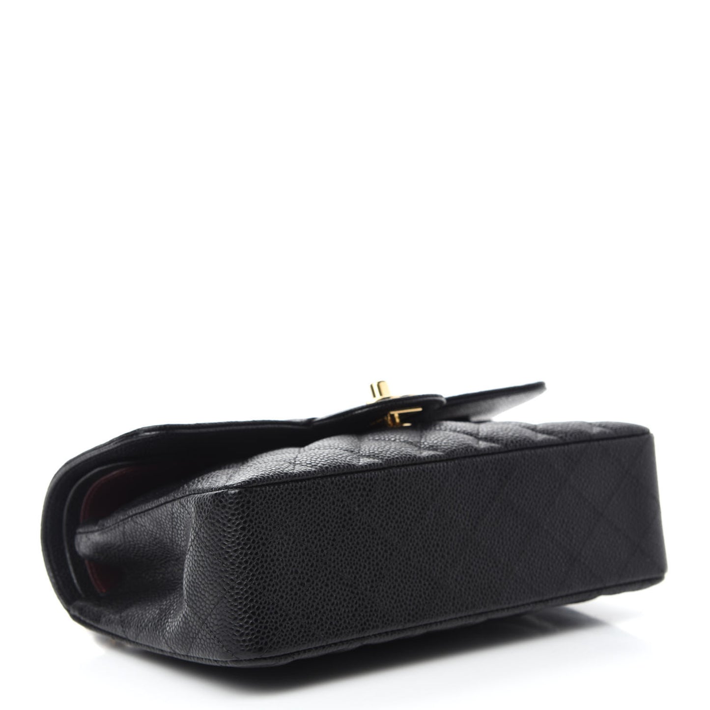 Caviar Quilted Small Double Flap Black