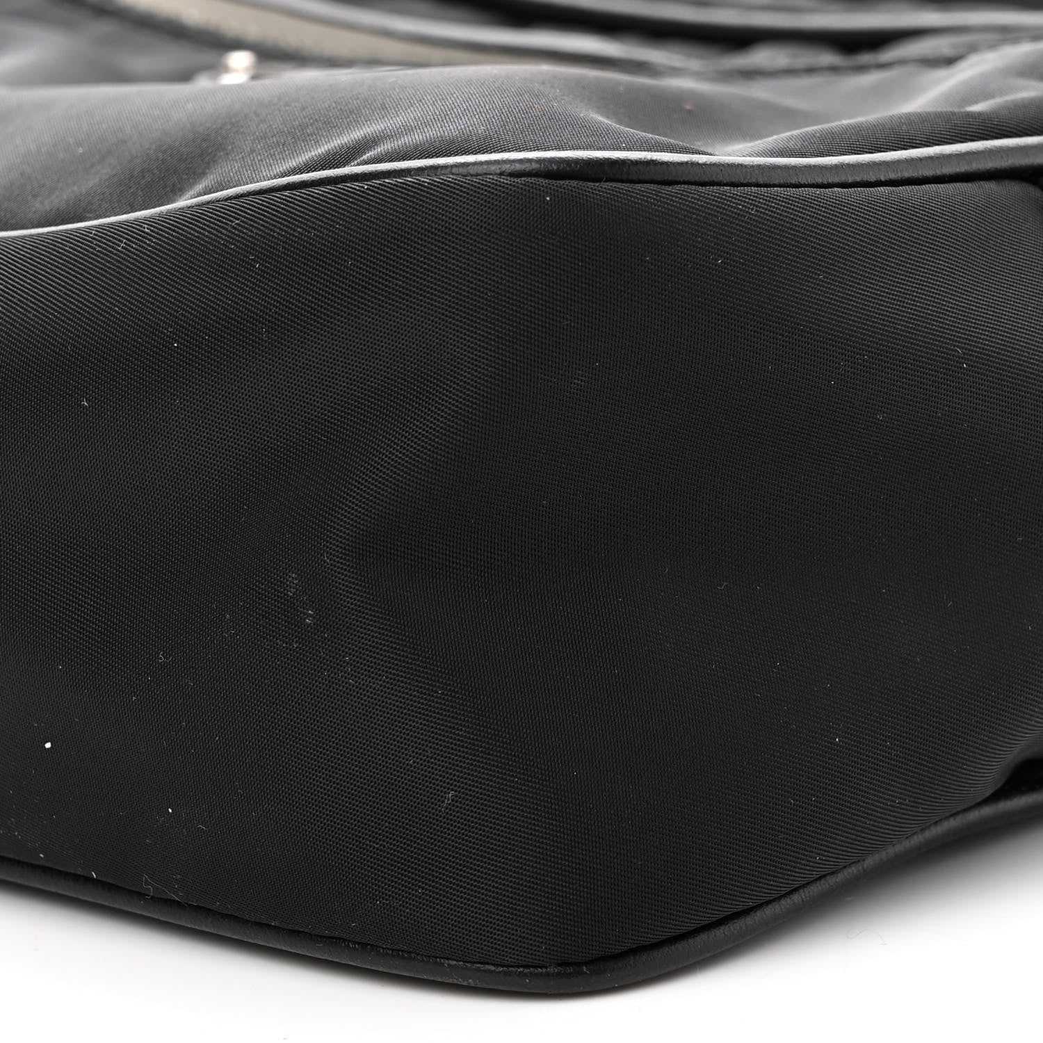 Prada Tessuto Nylon Studded New Vela Shoulder Bag Black Bianco 9 of 9
