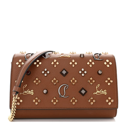 Christian Louboutin Calfskin Spikes Loubinthesky Paloma Clutch Biscotto 3 of 11