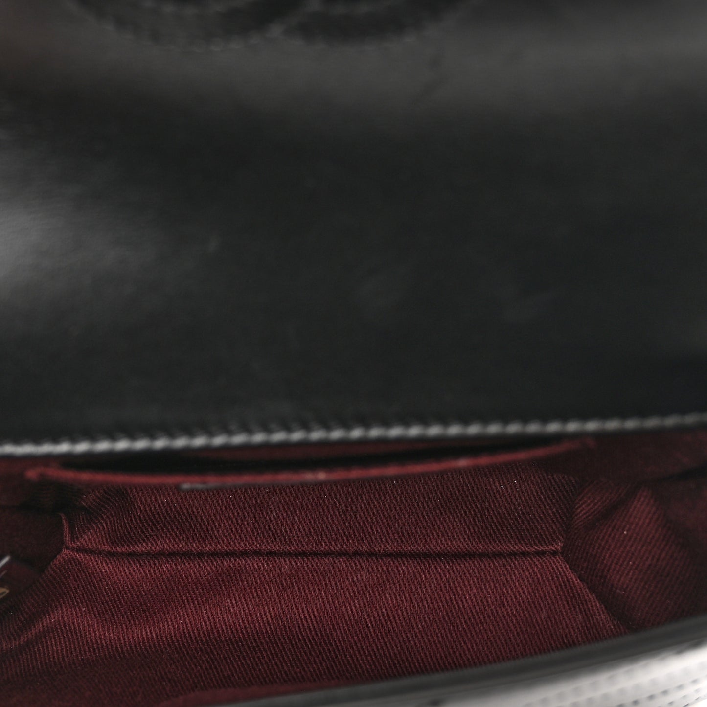 Calfskin Chevron Stitched Coco Waist Bag Black