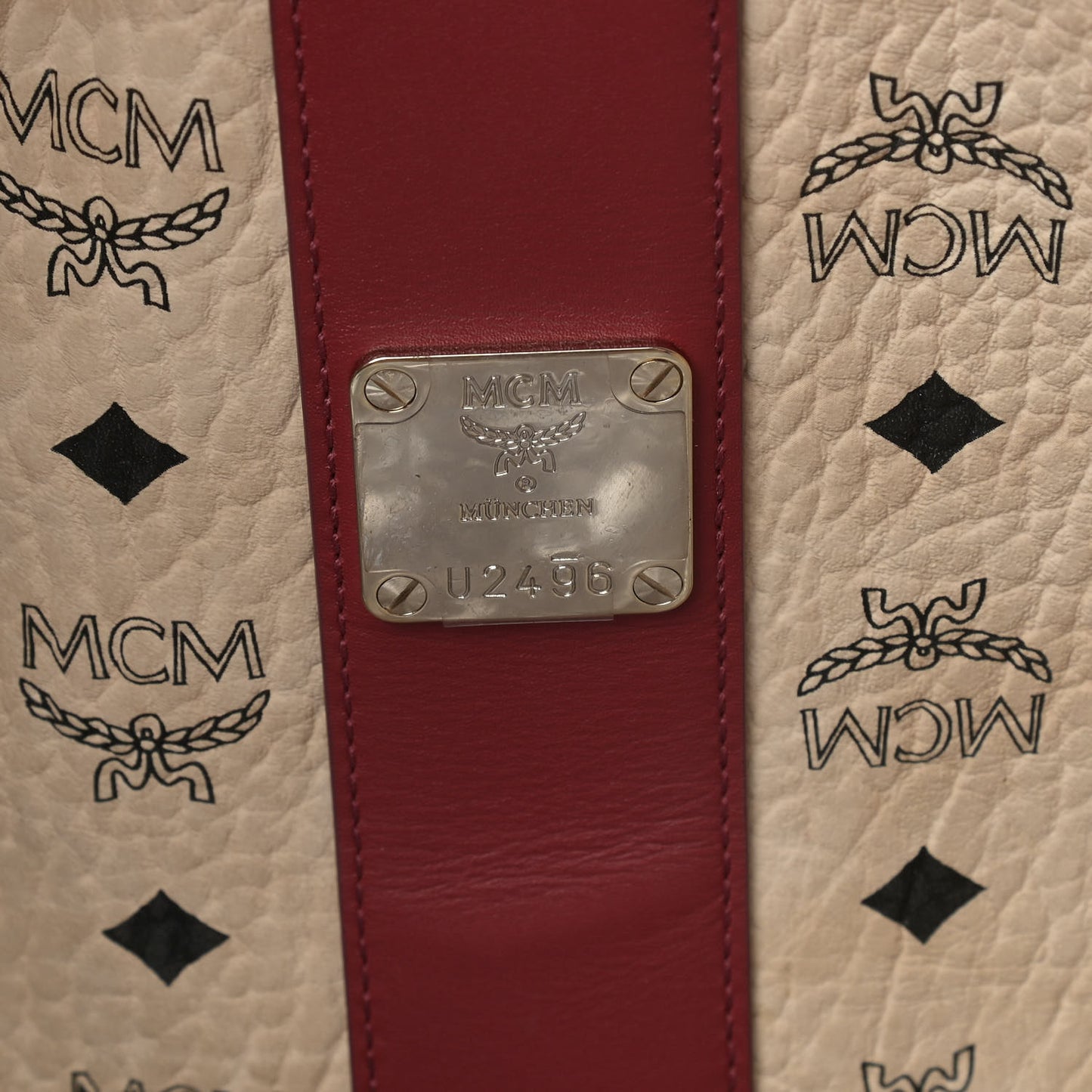 Visetos Medium Liz Reversible Shopper Tote Beige Red