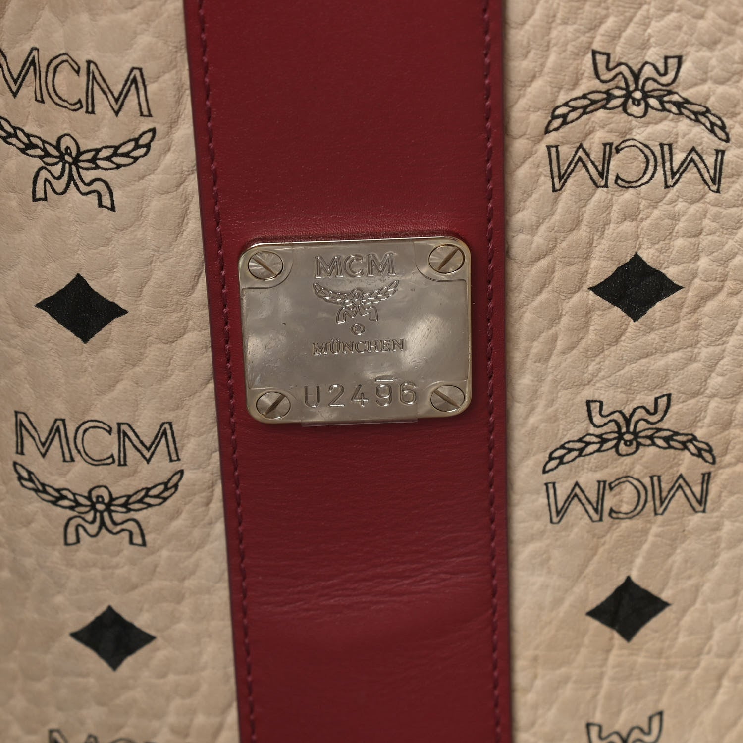 MCM Visetos Medium Liz Reversible Shopper Tote Beige Red 15 of 15