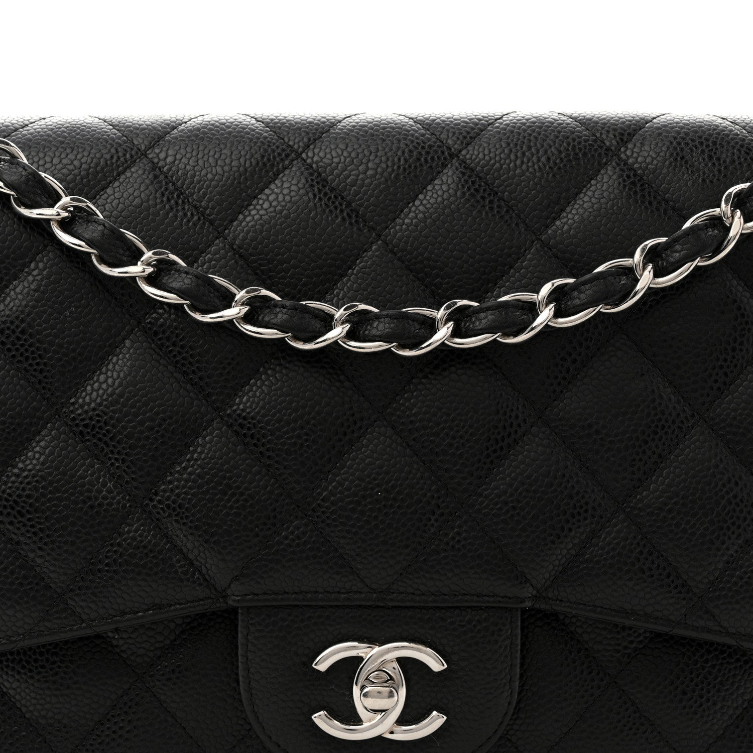 Chanel Caviar Quilted Jumbo Double Flap Black 14 of 23