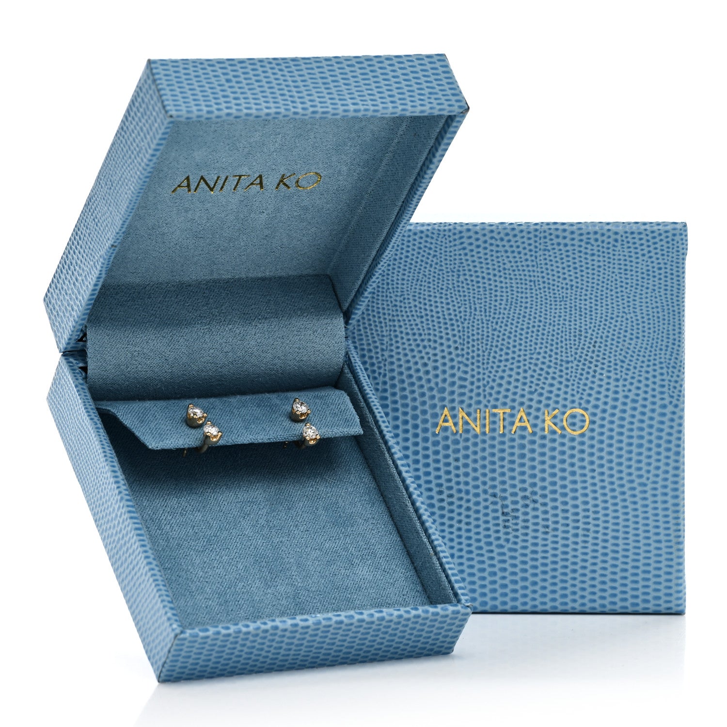 Anita Ko 18K Yellow Gold Diamond Classic Round Orbit Earrings 5 of 5