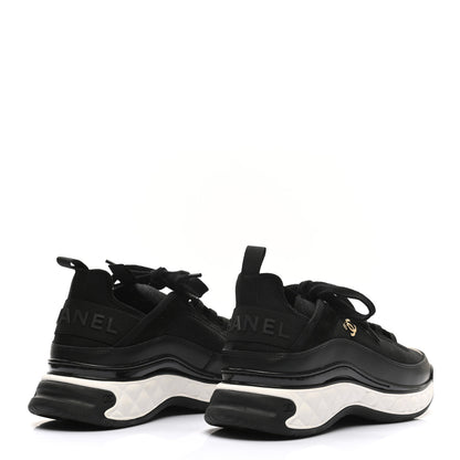 Chanel Velvet Calfskin Mixed Fibers CC Sneakers 40 Black 4 of 8