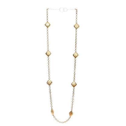 Chanel Quilted Long Chain Necklace Gold 3 of 5