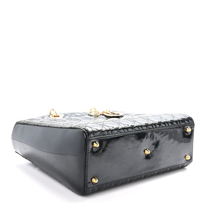 Christian Dior Patent Cannage Large Lady Dior Black 4 of 11