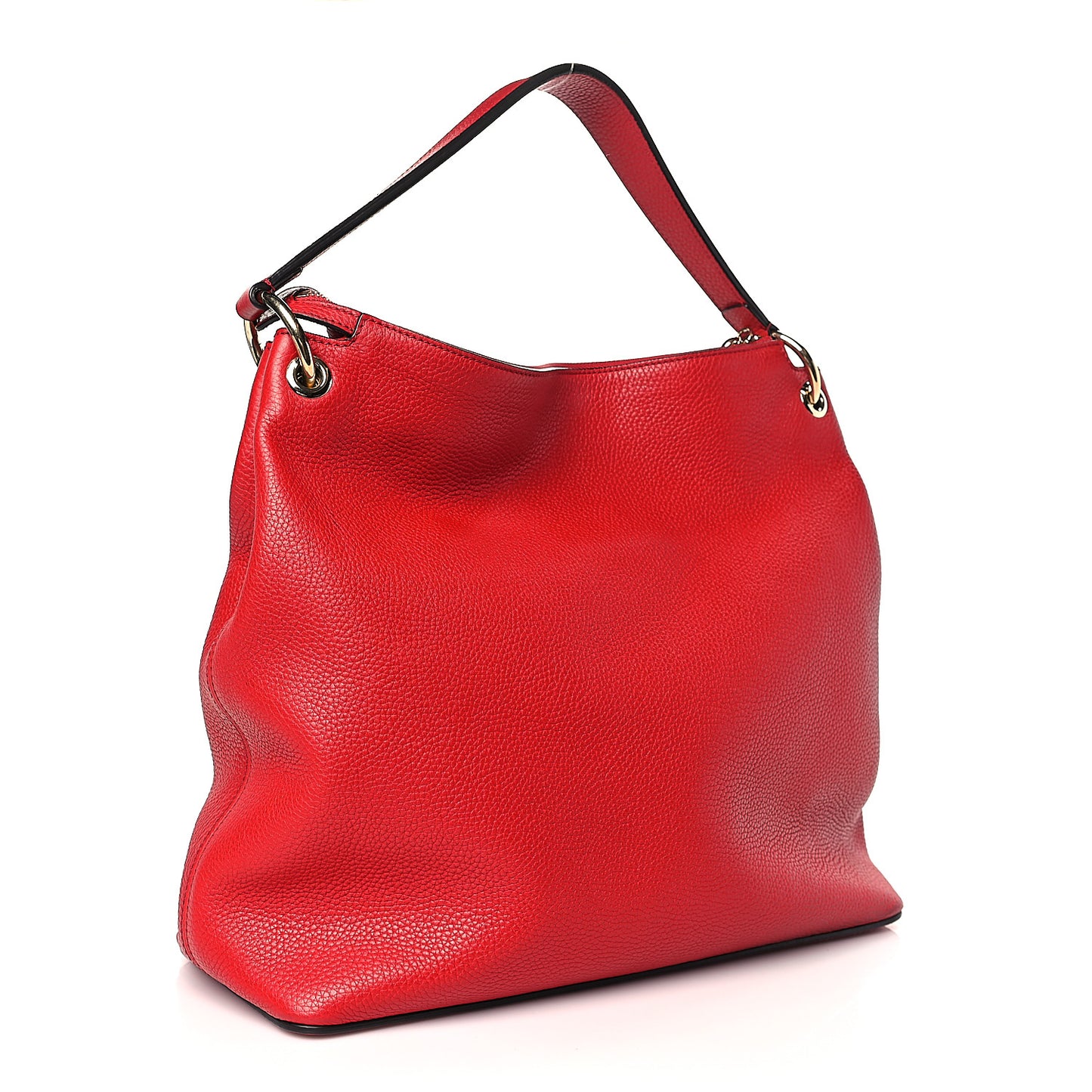 Pebbled Calfskin Large Soho Hobo Tabasco Red