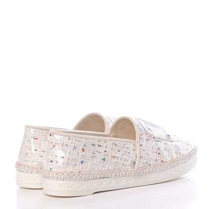 Chanel PVC Tweed CC Espadrilles 36 Ecru Blue Transparent 4 of 8