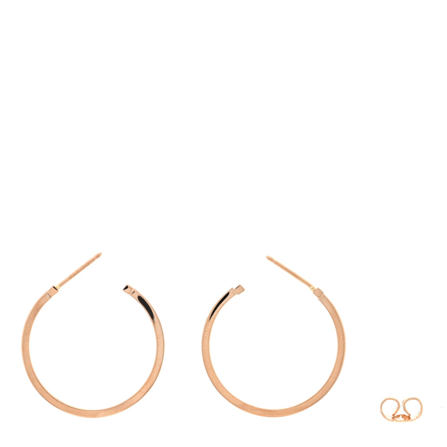 18K Rose Gold Medium T Wire Hoop Earrings
