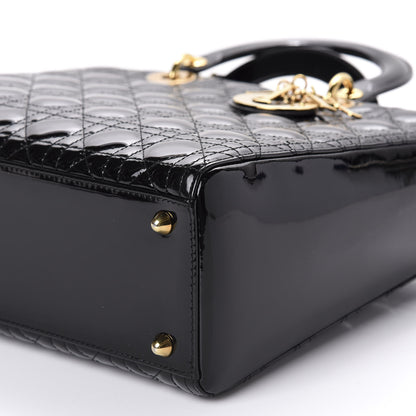 Christian Dior Patent Cannage Large Lady Dior Black 7 of 10