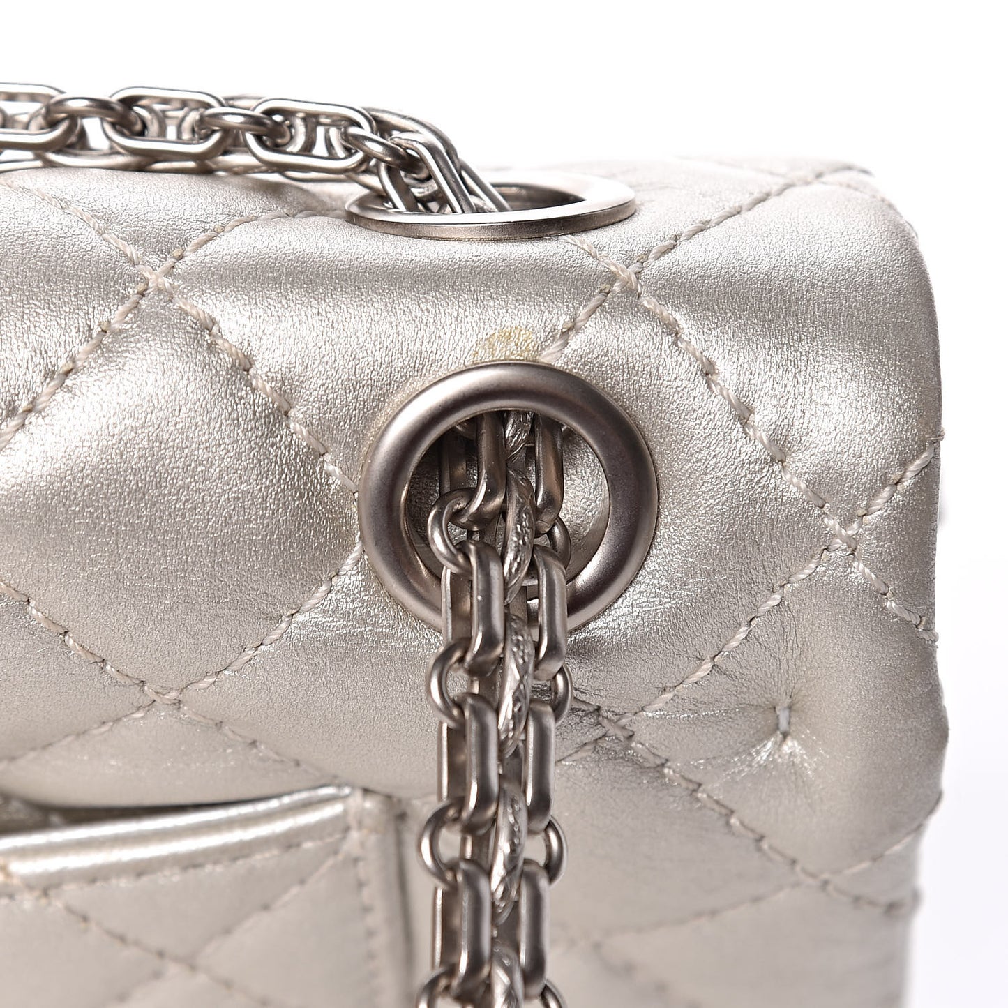 Metallic Lambskin 2.55 Reissue 225 Flap Pale Gold