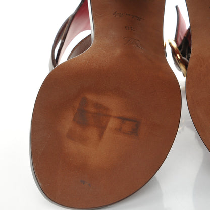 Louis Vuitton Calfskin Monogram Ocean Drive Heeled Sandals 36 Cognac 6 of 9