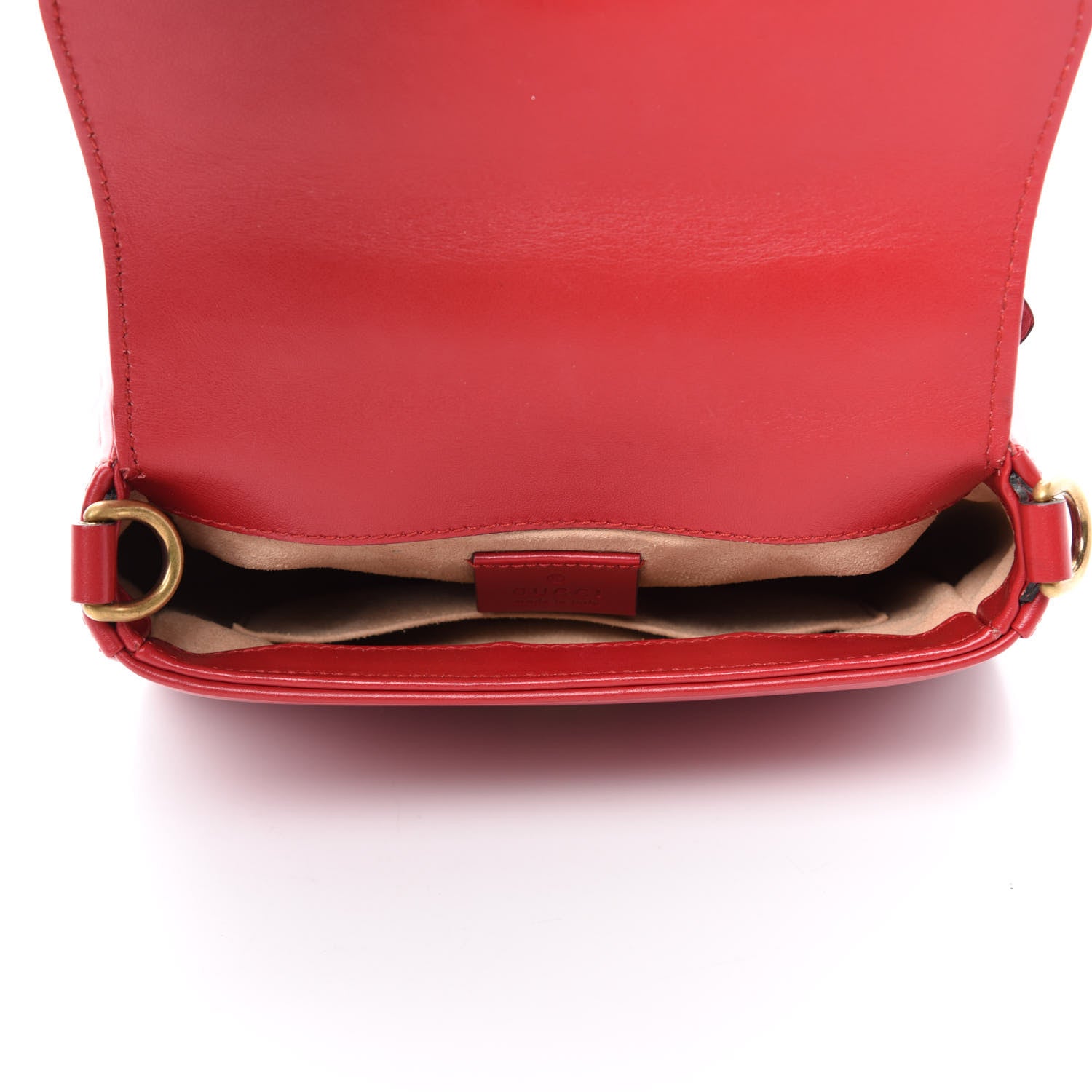 Gucci Calfskin Matelasse Mini GG Marmont Top Handle Shoulder Bag Hibiscus Red 5 of 10