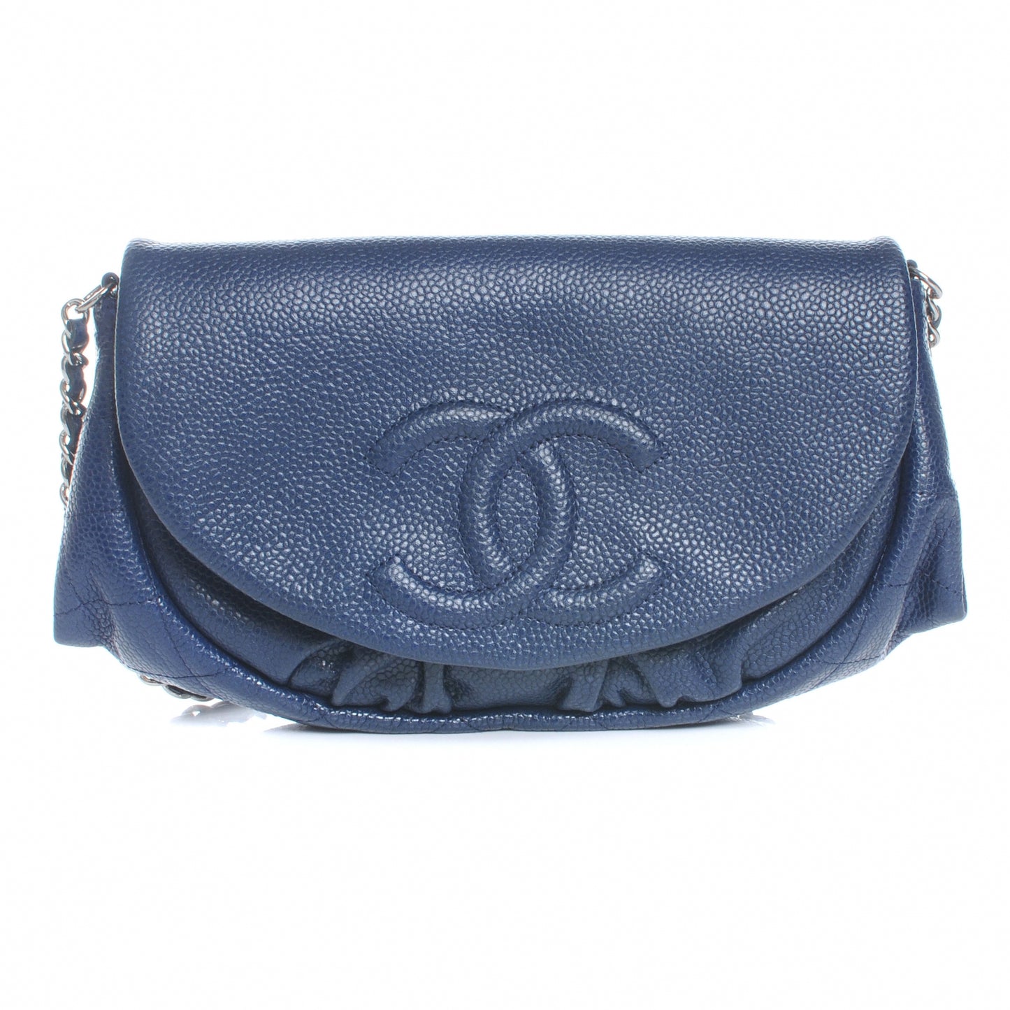 Caviar Half Moon Wallet On Chain Navy