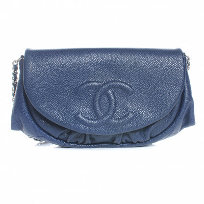 Chanel Caviar Half Moon Wallet On Chain Navy 1 of 9