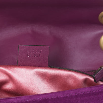 Gucci Velvet Matelasse Small GG Marmont Shoulder Bag Fuchsia Violet Cyclamen 7 of 13
