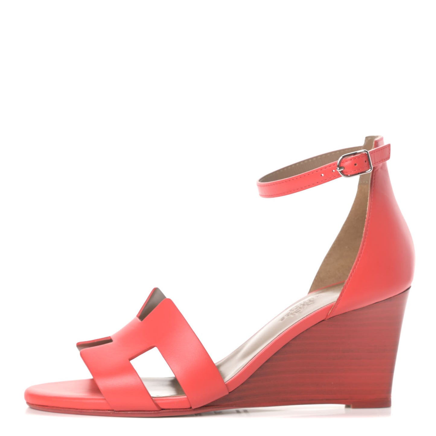 Calfskin Legend Wedge Sandals 37.5 Pavot