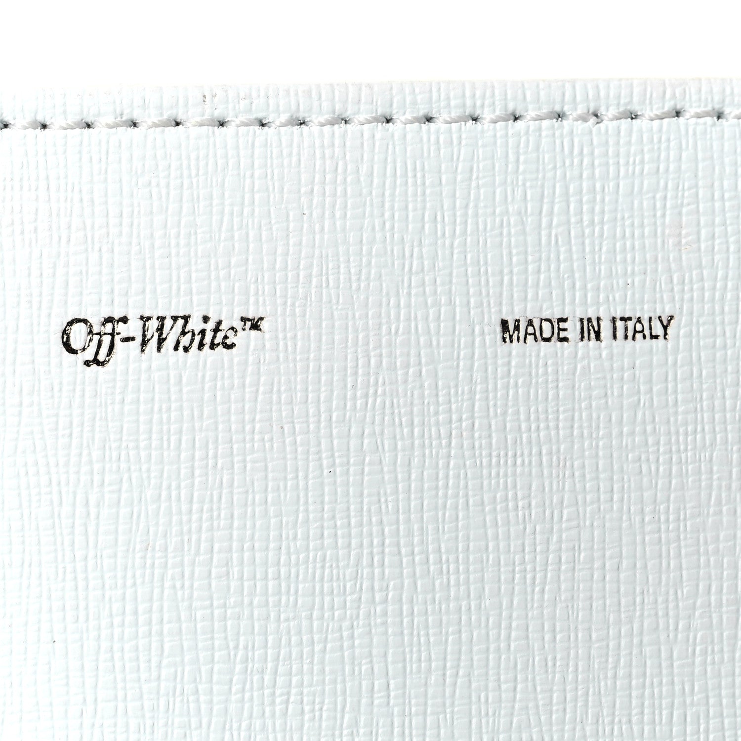 Off-White Saffiano Striped Diag Binder Flap Bag White Black 6 of 16