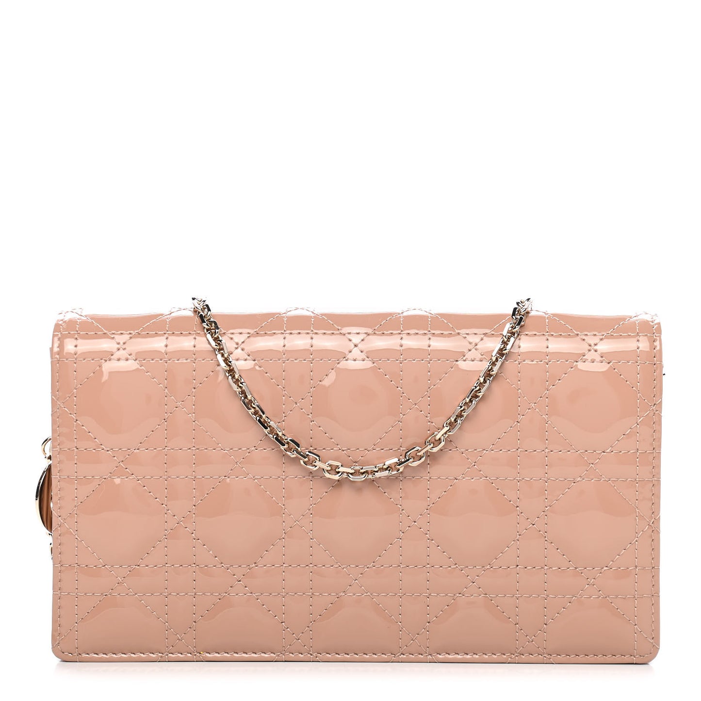 Patent Cannage Lady Dior Convertible Clutch Beige