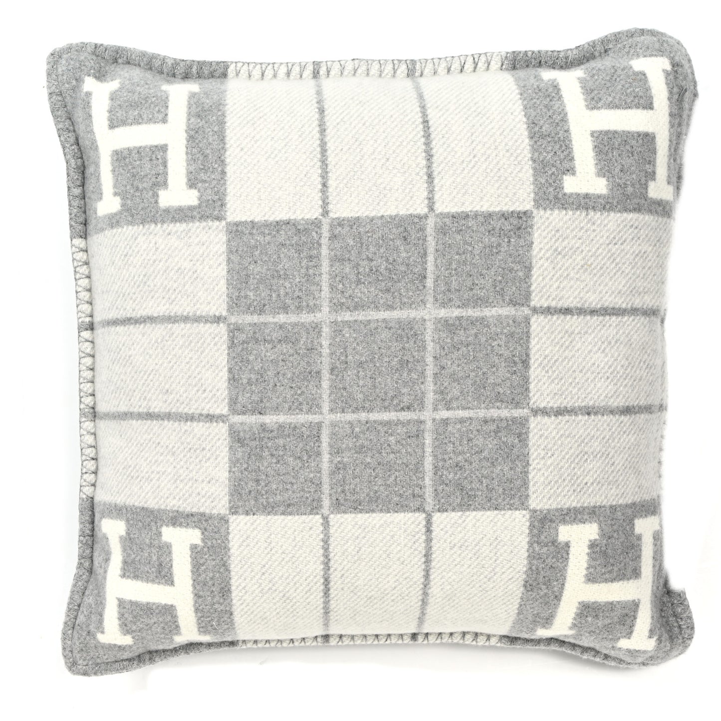 Wool Cashmere Avalon III Pillow PM Ecru Gris Clair