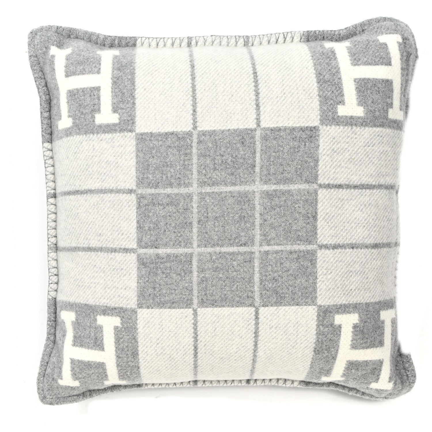 Hermes Wool Cashmere Avalon III Pillow PM Ecru Gris Clair 2 of 3
