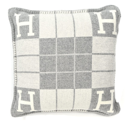 Hermes Wool Cashmere Avalon III Pillow PM Ecru Gris Clair 2 of 3