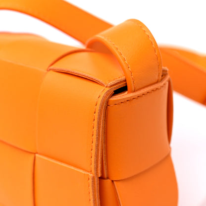 Bottega Veneta Lambskin Maxi Intrecciato Extra Mini Cassette Crossbody Bag Tangerine 9 of 10