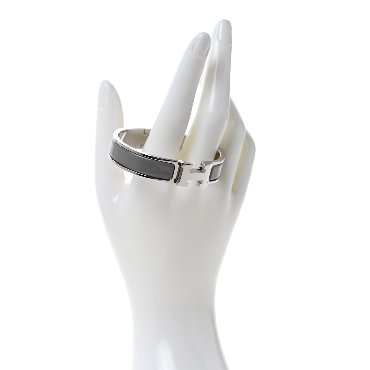 Hermes Enamel Narrow Clic Clac H Bracelet PM Gris Macadam 2 of 5