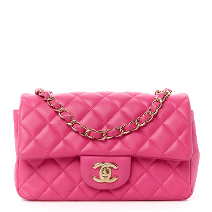 Chanel Lambskin Quilted Mini Rectangular Flap Fuchsia 1 of 13