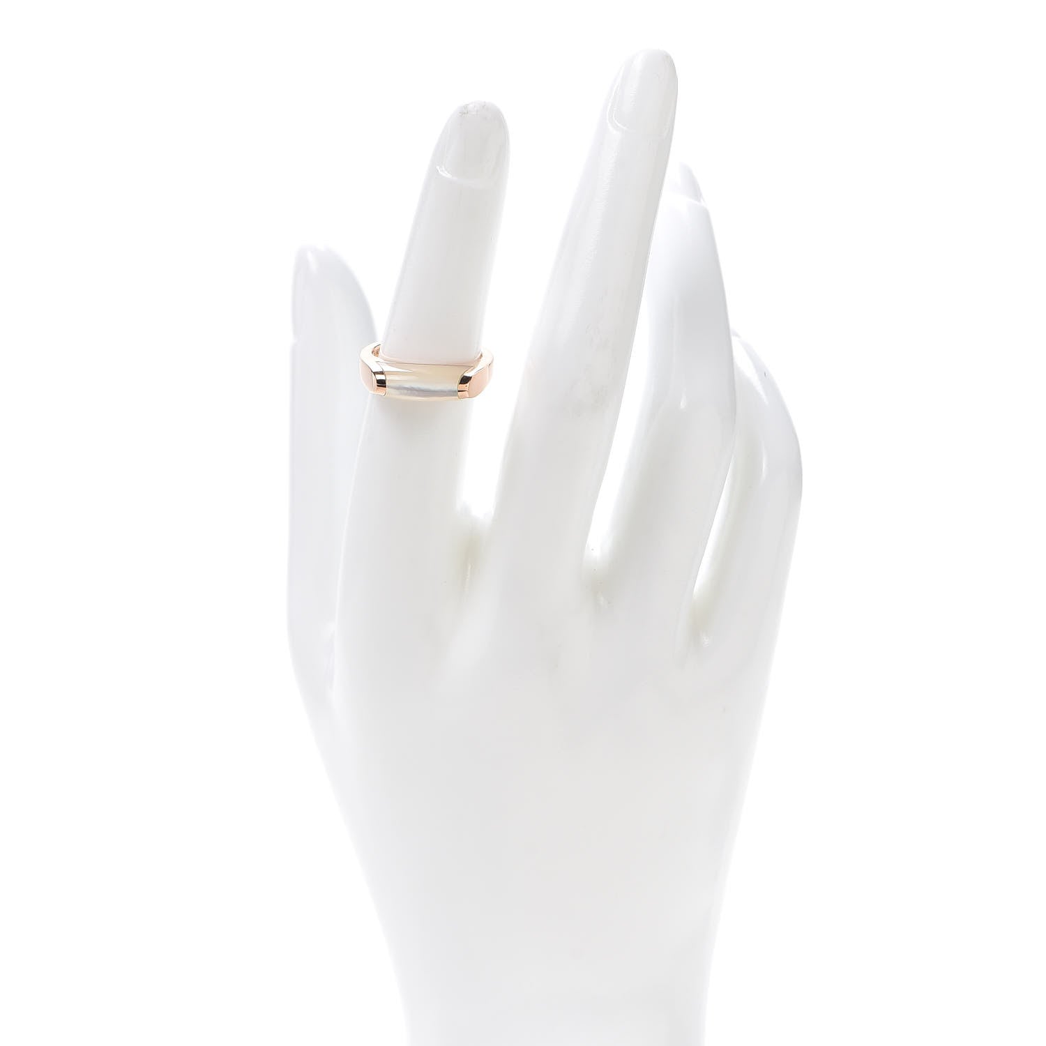 Bulgari 18K Rose Gold Mother of Pearl MVSA Ring 51 5.75 2 of 5