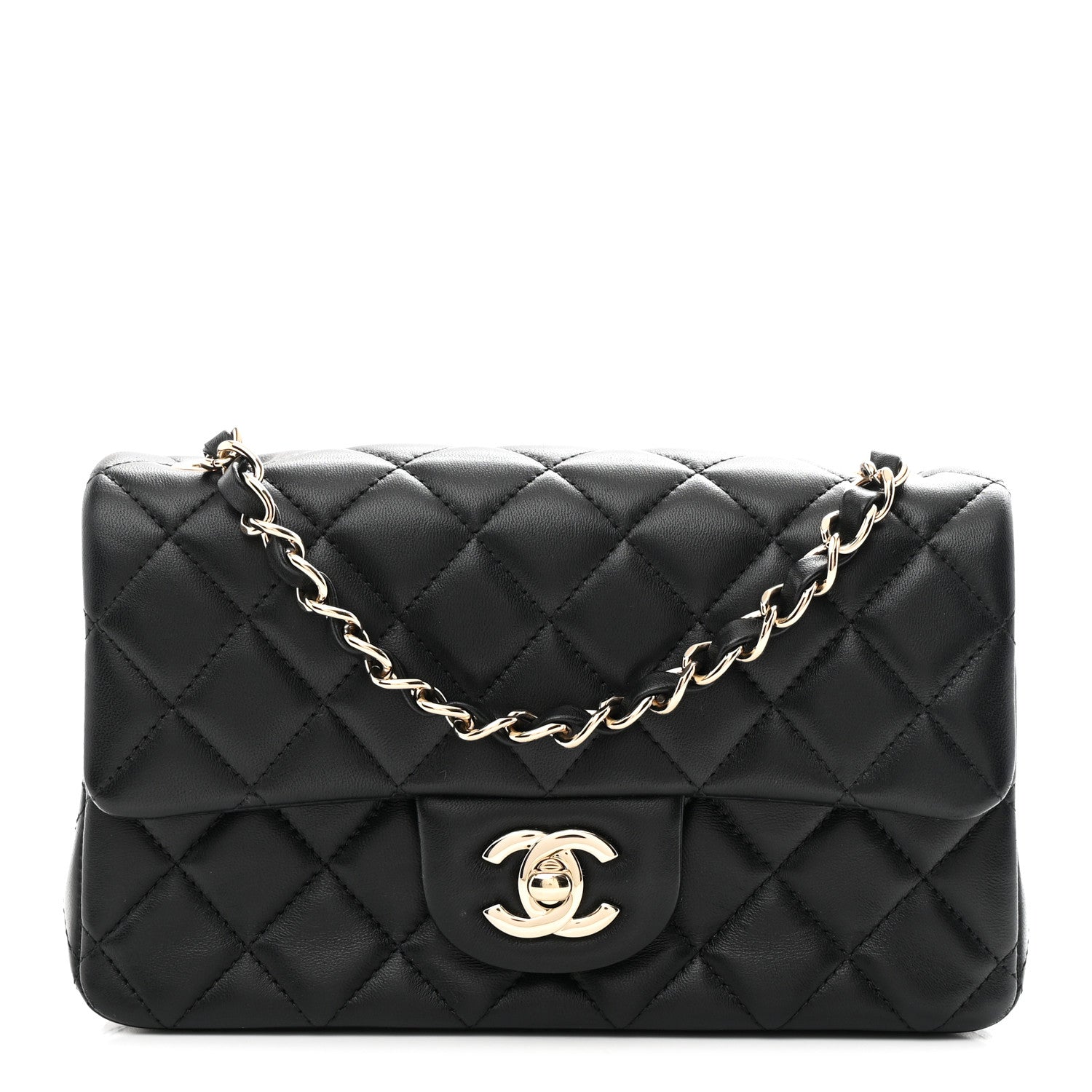 Chanel Lambskin Quilted Mini Rectangular Flap Black 1 of 11