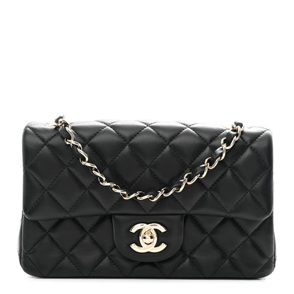 Chanel Lambskin Quilted Mini Rectangular Flap Black 1 of 11